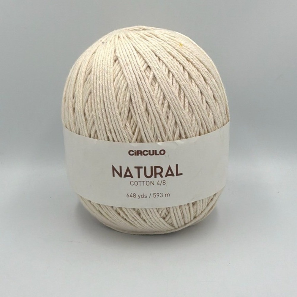 Circulo Natural Cotton 4/8 Yarn 700g 648yd Color 0020 Brazilian Cotton